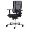 Seditaly Poltrona semi-direzionale Liberty Syncro Seditaly tessuto ignifugo nero base alluminio LTG0S18EGB1R1