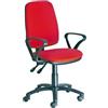 Seditaly Seduta operativa Ariel Back-system in tessuto ignifugo Seditaly con braccioli fissi rosso - ARGMC4C0BB411