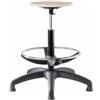 Seditaly Sgabello tecnico Work Wood 60 tondello in faggio e base in nylon Seditaly alto con poggiapiedi regolabile LBDSF0000L119