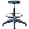 Seditaly Sgabello tecnico Work 60 tondello in PU flessibile e lavabile nero Seditaly alto con poggiapiedi regolabile LBDSF0000PU01