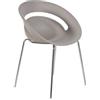 Seditaly Set 2 sedute ospite Seditaly Chloé in PP riciclato e gambe in acciaio cromato tortora - COV0F1200PP39