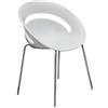 Seditaly Set 2 sedute ospite Seditaly Chloé in PP riciclato e gambe in acciaio cromato bianco - COV0F1200PP02