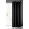 Eurofirany Rita Tenda Liscia Semplice Monocolore - 8 Occhielli Moderni, Camera da Letto, Soggiorno, Salone, cameretta dei Bambini, 1 Pezzo, Poliestere, Nero, 140x250 cm