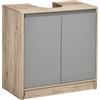 HOMCOM Armadio da bagno organizzatore per lavabo bagno con doppia porta, mobiletto sottolavabo con ripiano regolabile, 60 x 30 x 60cm|Aosom