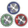 kwb set di 3 lame per sega circolare per legno, 165 x 20 mm | Tagli precisi | per seghe circolari portatili e troncatrici | anelli di riduzione a 16 mm inclusi