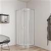 DEGHI Box doccia semicircolare 75x75 cm scorrevole con vetro stampato e profilo cromo 200h - Skin