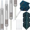 Unicorn Set Freccette con Punta in Acciaio, Gamma Heritage T90 1976, fusti in tungsteno Naturale al 90%, 23 g
