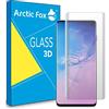 ARCTIC FOX 1X Pellicola Protettiva in Vetro Temperato 3D Curvo Screen Protector Glass Trasparente HD Anti Graffio per Samsung Galaxy S10 Trasparente