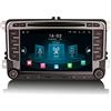 Erisin 7 Pollici 8-Core 4GB+64GB Android 12 Autoradio Bluetooth GPS per VW Golf 5 Golf 6 Passat Polo Caddy Touran T5 Seat Wireless Carplay Android Auto DAB+ FM USB CD Player WiFi RDS OPS DSP 4G