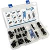 Ryme Automotive Kit di raccordi in plastica e metallo - 17 pezzi - Connettori dritti, gomiti e T- Pneumatici Presa rapida Tubo Aria compressa con tagliatubi