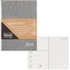 Idena 11059 - Calendario appuntamenti 2024, DIN A6, grigio antracite, 192 pagine, 1 settimana per 1 pagina, agenda, planner settimanale