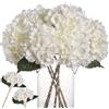 Kisflower Ortensia artificiale in seta, bouquet di fiori realistici per matrimoni, feste, ufficio, decorazioni per la casa, 6 pezzi (bianco)
