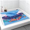 MACUNIN Tappetino da doccia di sicurezza antiscivolo per bambini, 60 x 60 cm, morbido e confortevole, con fori di scarico, in PVC, per ambienti umidi, ad asciugatura rapida