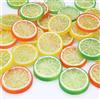 Lorigun 30pcs falso fetta di limone guarnire frutta artificiale decorazione della casa falso cibo (rosso verde giallo, ogni colore 10 pezzi)