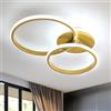 Comely Plafoniera LED Soffitto, 42 W 4700 LM Oro Lampada da Soffitto 6500 K, 3 Anelli Lampadario LED Soffitto Acrilico per Soggiorno Camera da Letto Cucina Ufficio