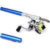 Doorslay Canna da pesca pieghevole tascabile con mulinello da 20,3 cm, può essere conservata con penna, canna da pesca telescopica, mulinello e guscio in lega di alluminio, resistente alla corrosione