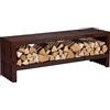 dobar Svensson-Panchina da giardino con spazio per legna da ardere, resistente alle intemperie, in pino smaltato, 138 x 32 x 45,5 cm, legno, marrone