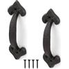 KLEHOPE 2 Pezzi Maniglia per Porta Scorrevole, Maniglia Porta Esterna in Ghisa, Lunghezza 170mm, Maniglie per Mobili Adatta per Verande, Garage, Fienili, Armadi, Bagni (Nera)