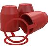 AUPROTEC Tappo protettivo per gancio di traino con anello di sicurezza, tappo di protezione con passante per frizione a testa sferica, rosso, set da 3 pezzi