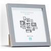 M MERCEO Cornice portafoto 15 x 15 cm (1 pezzo), colore grigio, minimalista e moderna, per foto e immagini. Include protezione in vetro acrilico, adatta come supporto da tavolo e da parete