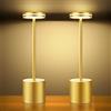 Hapfish Lampada da Tavolo Ricaricabile 2 Pezzi LED 5000mAh Senza Fili USB,Comodino | Luce a Batteria USB Dimmerabile,3 Modalità di Colore,per Scrivania Esterno Tavola Ristorante,Alluminio,Marrone(Oro)