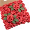 DuHouse 25 rose artificiali con steli fiori di rosa in schiuma per bouquet di nozze fai da te baby shower centrotavola decorazione casa