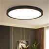 ZMH Plafoniera LED Bagno - Ø23 cm Rotonda e Piatta 18 W Neroo 4000 K per Cucina, Corridoio, Bagno