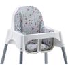 Messy Me Cuscino per seggiolone di Ikea Antilop. Facile da montare e facile da pulire. Tessuto impermeablile (A fiori)