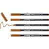 Edding e-1300 - Set di 5 pennarelli per colorare a punta tonda 2 mm Ocre