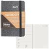 Idena 11070 - Agenda per appuntamenti 2024, 85 x 135 mm, grigio, 176 pagine, 1 settimana per 1 pagina, agenda, planner settimanale, copertina in pelle riciclata