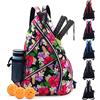ZOEA Pickleball, borsa sportiva per pickleball da donna, uomo, zaino regolabile per pickleball con portabottiglie d'acqua, adatto a 4 pagaie e tutti gli altri attrezzi (viola misto)