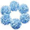 DuHouse Fiori artificiali di ortensia in seta più grandi con stelo, fiori finti di ortensia per matrimoni, casa, giardino, centrotavola, confezione da 6(Blu)