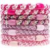 AXEN 8 elastici per capelli in cotone, fasce morbide intrecciate per coda di cavallo per donne e ragazze, per capelli spessi e ricci, serie rosa