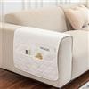 FANSU 2 Pezzi Copribraccioli Fodera per Bracciolo del Divano, Organizer per Divano y Sedia Reclinabile, Fodera per Poltrona con Tasche, Copripoltrona Relax (Beige)