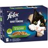 Nestle' Purina Felix Le Ghiottonerie Manzo/Pollo /Salmone/Trota Con Verdure Cibo Umido Gatti Adulti Busta 12x85g