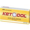 Ketodol 25 mg+200 mg Antinfiammatorio Mal di Testa e Mal di Denti 20 Compresse