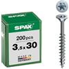 Spax T-STAR plus 191010350303 - Vite universale con testa svasata, 4CUT, filettatura parziale, lucida zincata tramite galvanizzazione, Zincato, 3,5 x 30 mm