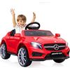 LOGEEYAR Macchina Elettrica per bambini da 12V Mercedes Benz AMG con telecomando 2.4G, veicoli elettrici a 2 porte con MP3,clacson,luci a LED e cintura di sicurezza per bambini dai 3 anni in su,Rosso