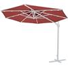 METRO SOURCING INTERNATIONAL LTD METRO Professional Ombrellone a semaforo, alluminio / acciaio / poliestere, Ø 2.5 x 2.44 m, con luce LED e pannello solare, rosso / platino