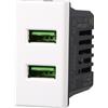 Ettroit Presa USB a 2 posti bianca compatibile anche con BTicino Axolute