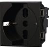 Ettroit Presa Schuko bipasso 16A nera compatibile anche con BTicino Axolute