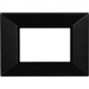 Ettroit Placca 3 moduli 503 in plastica nera Piramide compatibile anche con BTicino Axolute