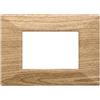 Ettroit Placca 3 moduli 503 in plastica marrone effetto legno Piramide compatibile anche con BTicino Axolute