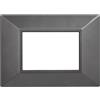 Ettroit Placca 3 moduli 503 in plastica grigia scura Piramide compatibile anche con BTicino Axolute
