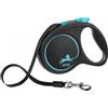 Flexi Guinzaglio per Cani in Fettuccia M 5 mt fino a 25 Kg Black Design, blu
