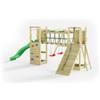 Fungoo Gioco per bambini da esterno in legno fungoo maxi funny exposure con scivolo, torretta, ponte e altalena, 525x398x210 cm
