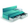 Samoa Letto singolo TWICE CENTRALE imbottito con rete da H. 86 cm