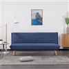EvergreenWeb Divano letto 3 posti Clic Clac trasformabile in materasso | Click Velvet Blue Blu