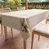 PETTI Artigiani Italiani - Tovaglia Antimacchia Rettangolare Copritavolo Cucina Disegno Fiocco Beige X12 Posti (140x240 cm) 100% Made in Italy