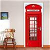 Walplus Murale Per Porta Adesivi Porte Interne Durevole Decorativo Adesivi Murali Per Porte Di Dimensioni Britanniche, Decorazioni Per La Casa, Adesivi Autoadesivi 88X200Cm Rosso Bianco